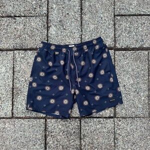Rip Curl Lay Days Swim Shorts Navy Patterned Elastic Waist